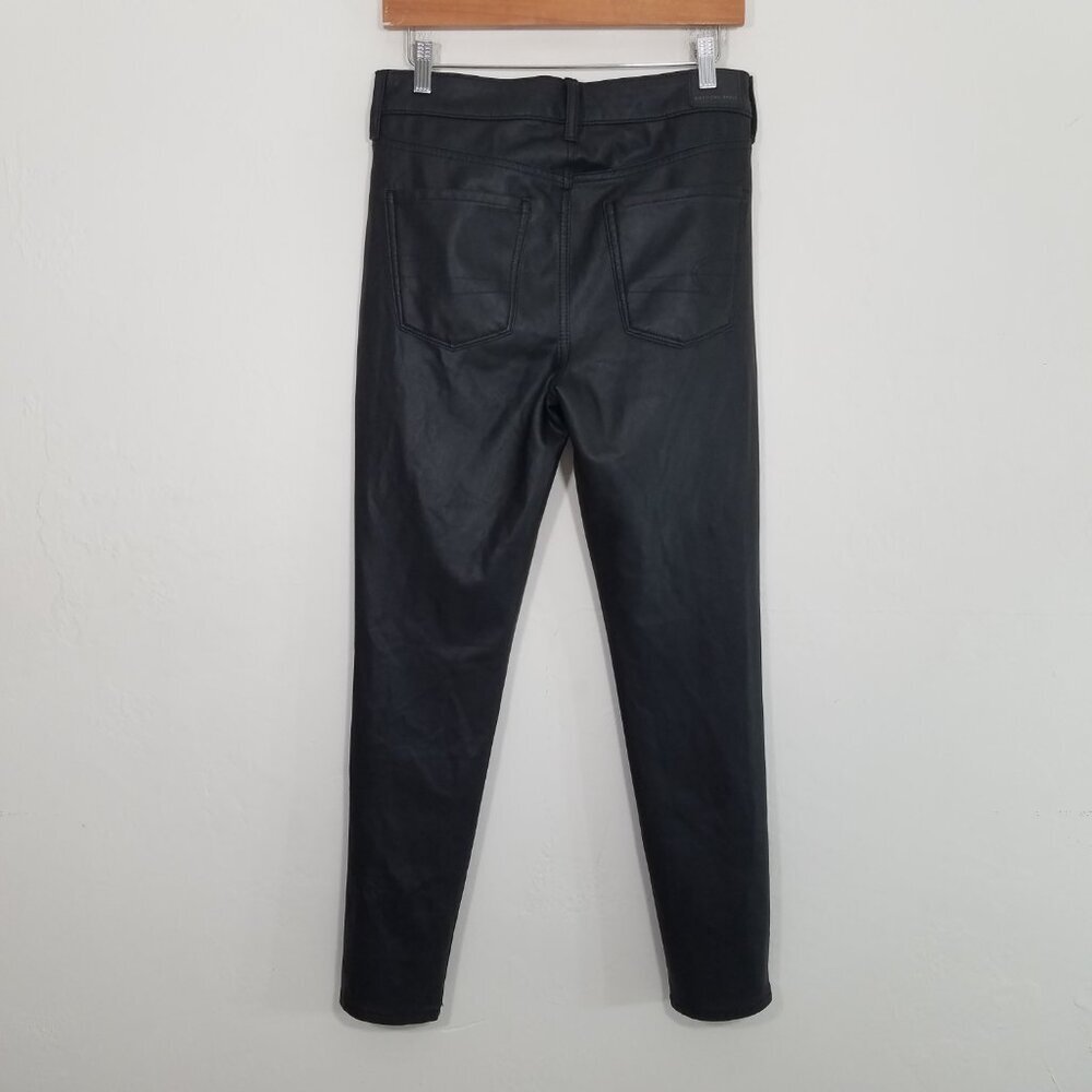 American Eagle Faux Leather High Rise Jegging Pants Black Size 10 - Picture 4 of 10